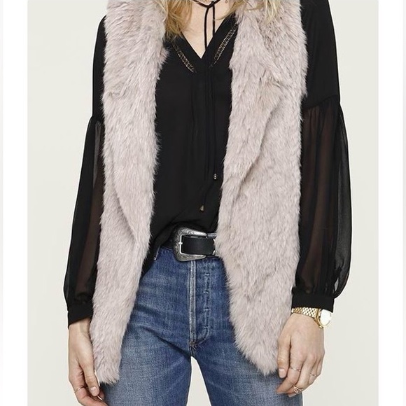 Michi Fur Vest in Fawn - Oversized - Picture 2 of 4